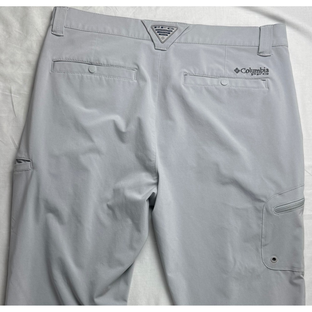 Columbia PFG Men's Gray Water Repellent Outdoor Cargo Pants Size 34x32 fishing - Picture 16 of 16